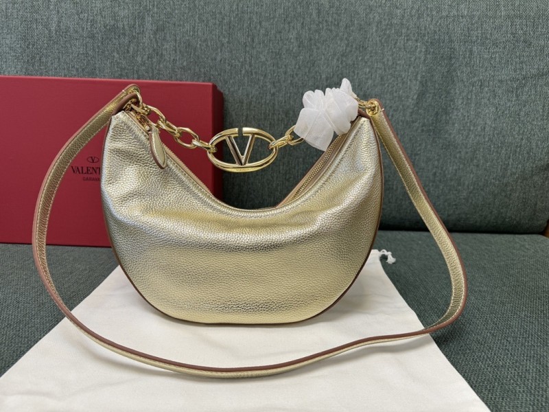 Vlogo Signature Small Leather Hob Bag“29*23*11CM”-037=