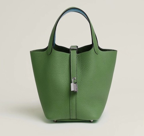 Picotin Lock 18 Clemence Leather Bag“18*18*13CM”-0021=