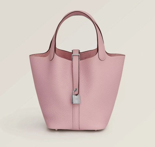 Picotin Lock 18 Bag Clemence Leather“18*18*13CM”-0021=