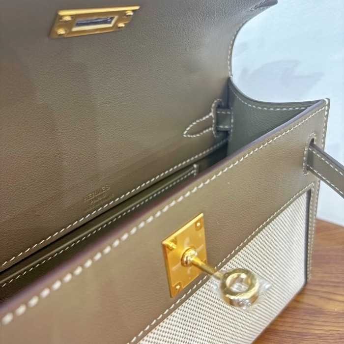 Mini Kelly“22*13*7CM”Swift-Canvas -0531=