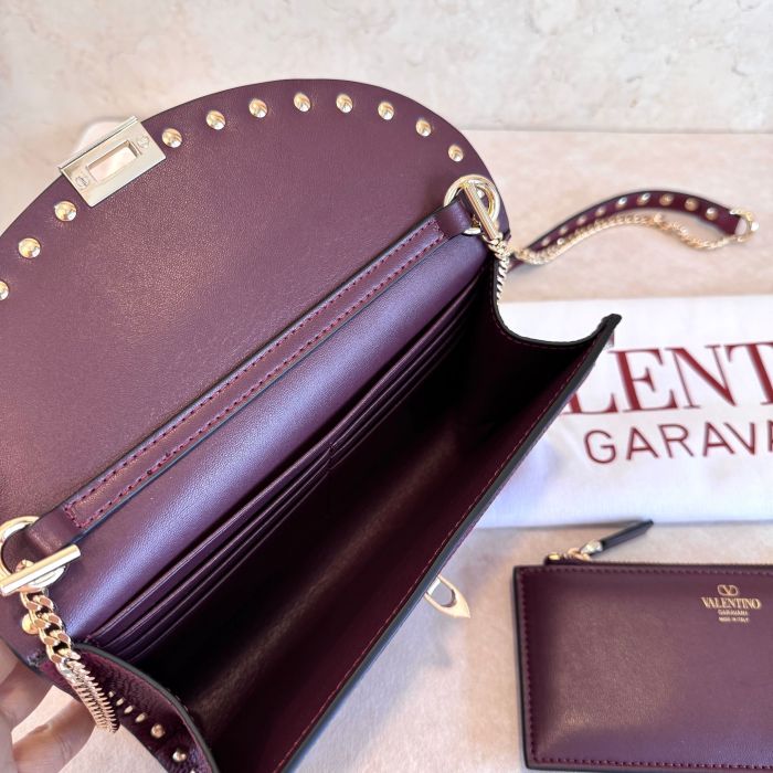 Garavani Rockstud Chain Wallet“21.5*12*2.5CM”-065=