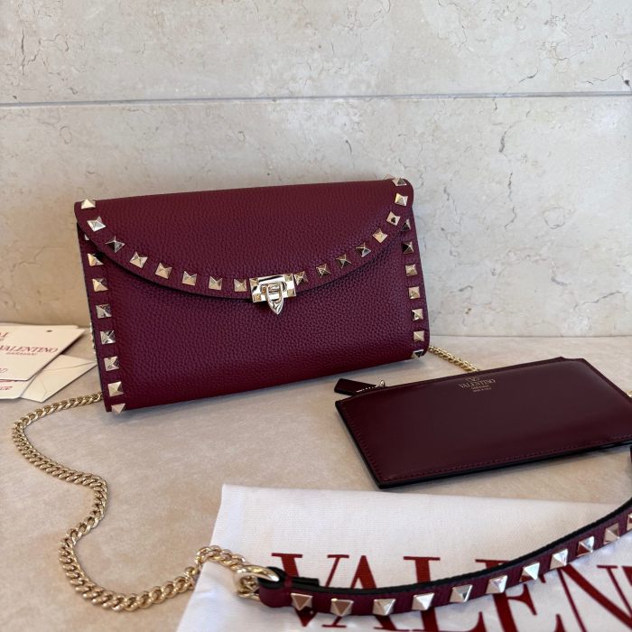 Garavani Rockstud Chain Wallet“21.5*12*2.5CM”-065=