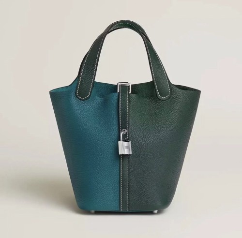 Picotin Lock 18 Clemence Leather Bag“18*18*13CM”-0021=