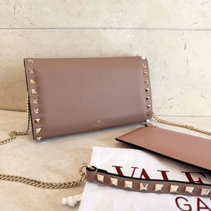 Garavani Rockstud Chain Wallet“21.5*12*2.5CM”-065=