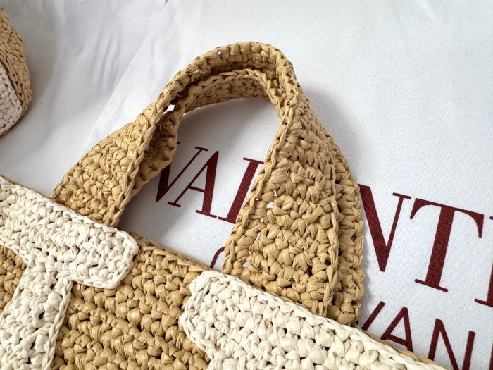 Viva Superstar Small Shopping Bag In Raffia“26*18*7CM”-026=