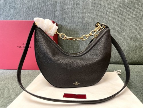 Vlogo Signature Small Leather Hob Bag“29*23*11CM”-037=