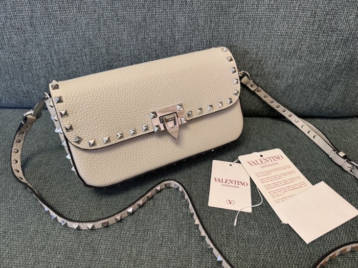 Rockstud Leather Shoulder Bag“24*12*6CM”-036=