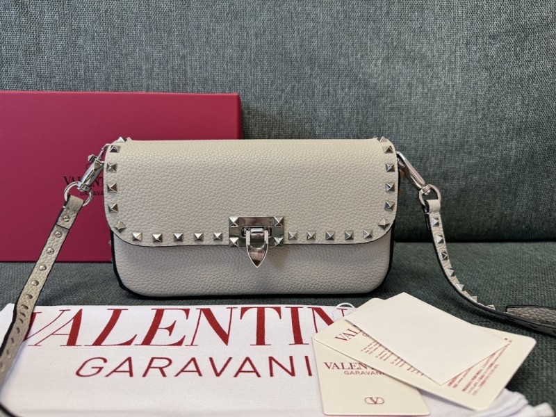 Rockstud Leather Shoulder Bag“24*12*6CM”-036=
