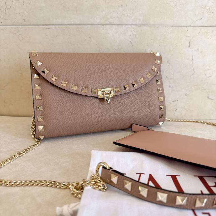 Garavani Rockstud Chain Wallet“21.5*12*2.5CM”-065=