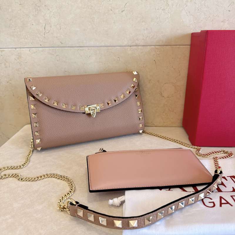Garavani Rockstud Chain Wallet“21.5*12*2.5CM”-065=