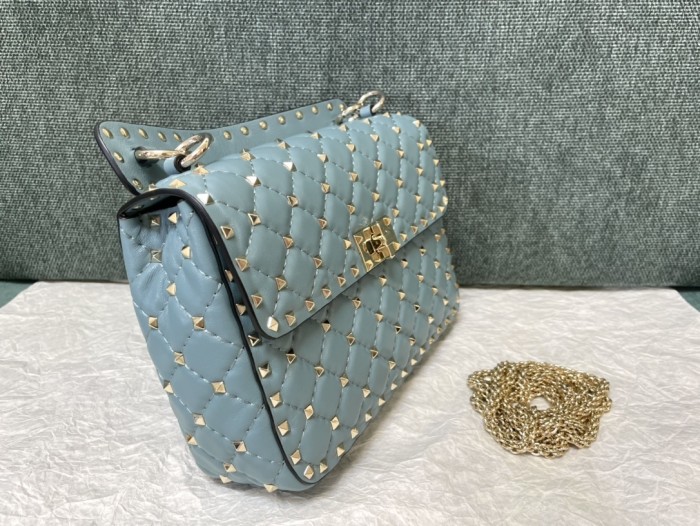 Rockstud Spike Shoulder Bag“24*16*6.5CM”-057=