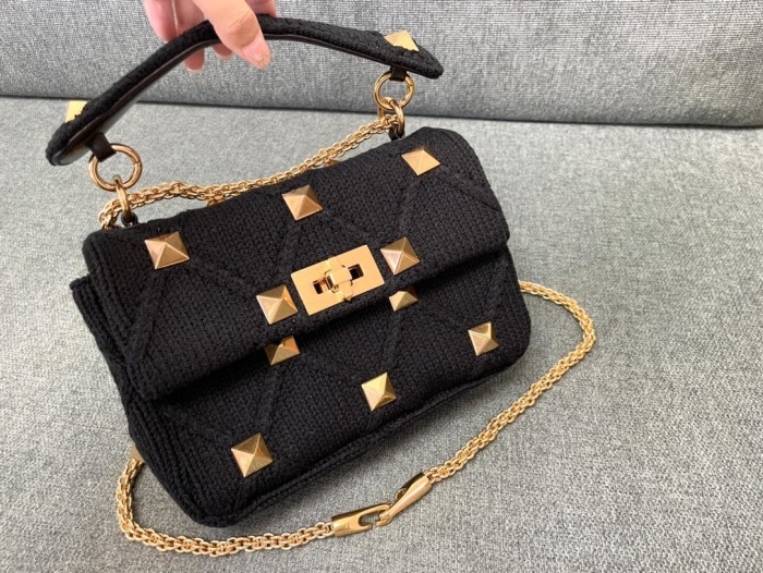 Knit Roman StudShoulder Bag“25*16*10CM”-087=