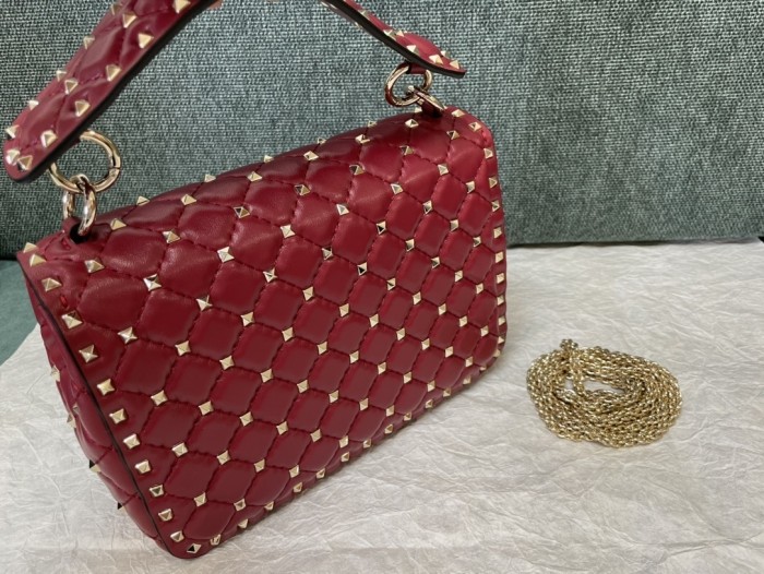 Rockstud Spike Shoulder Bag“24*16*6.5CM”-057=