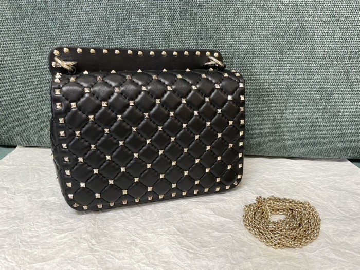 Rockstud Spike Shoulder Bag“24*16*6.5CM”-057=