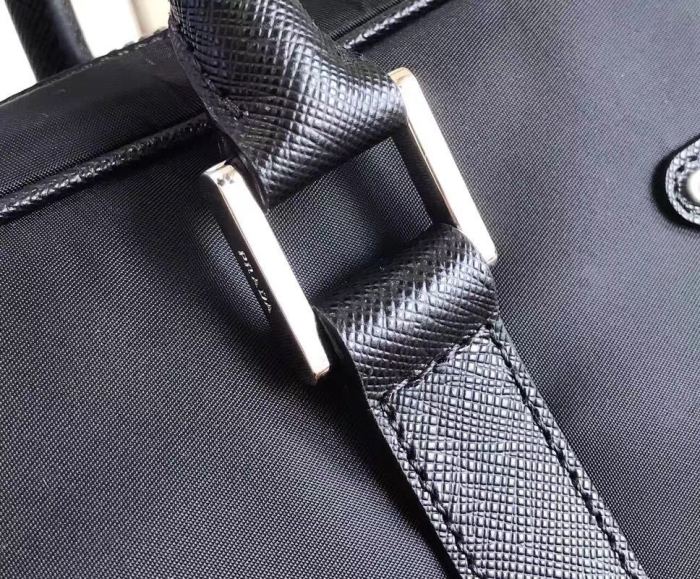 Re-Nylon And Saffiano Leather Briefcase“38*28*8CM”-0011=