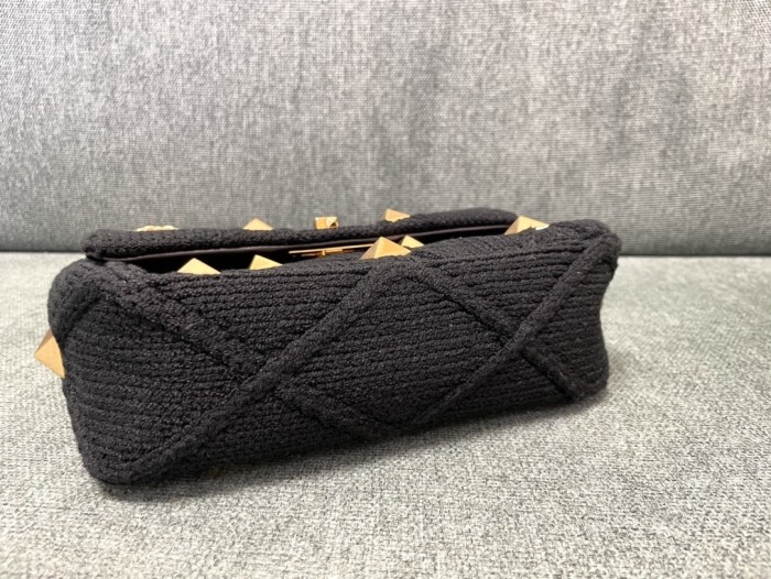 Knit Roman StudShoulder Bag“25*16*10CM”-087=