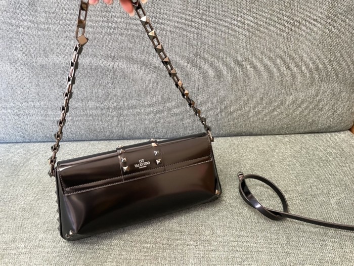 Rockstud Leather Shoulder Bag“26*13*7CM”-008=