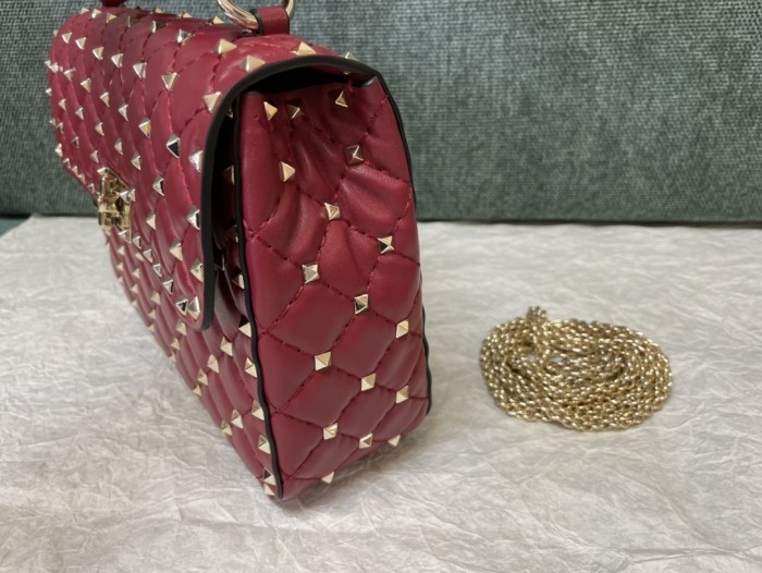Rockstud Spike Shoulder Bag“24*16*6.5CM”-057=
