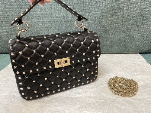 Rockstud Spike Shoulder Bag“24*16*6.5CM”-057=