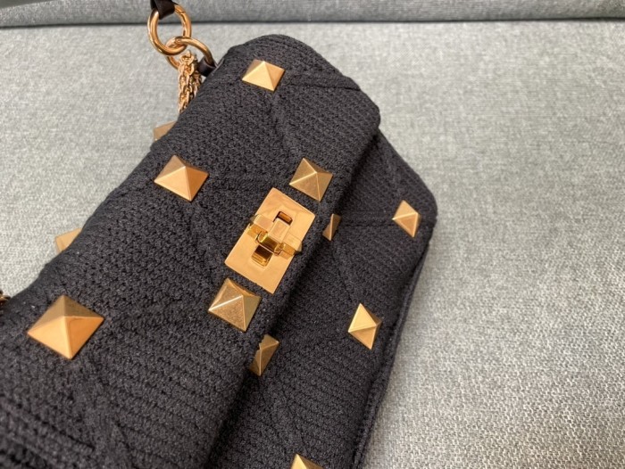 Knit Roman StudShoulder Bag“25*16*10CM”-087=