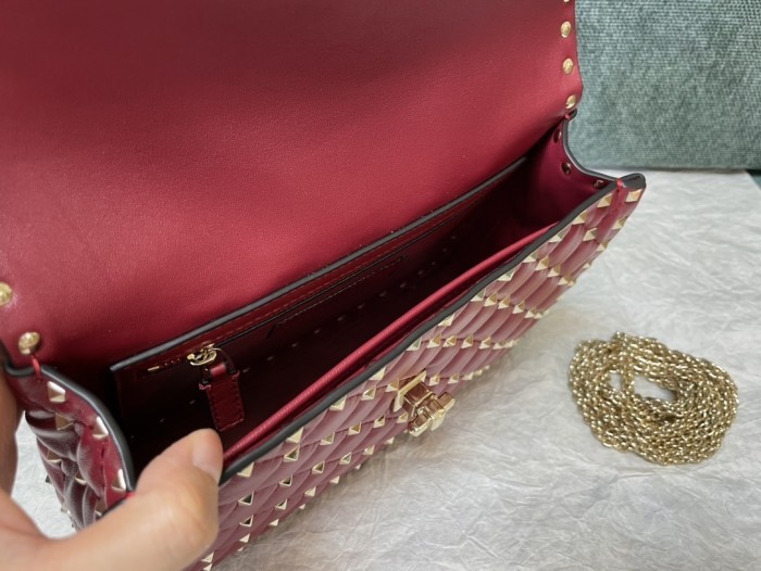 Rockstud Spike Shoulder Bag“24*16*6.5CM”-057=