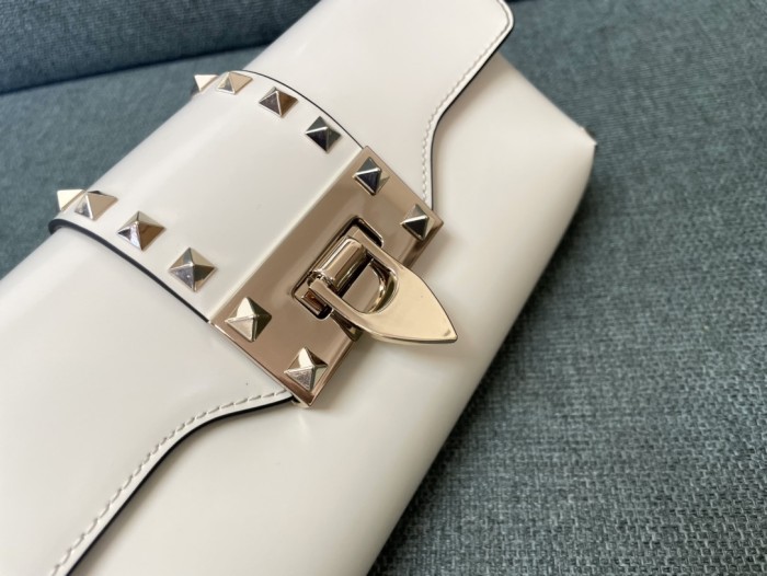 Rockstud Leather Shoulder Bag“26*13*7CM”-008=