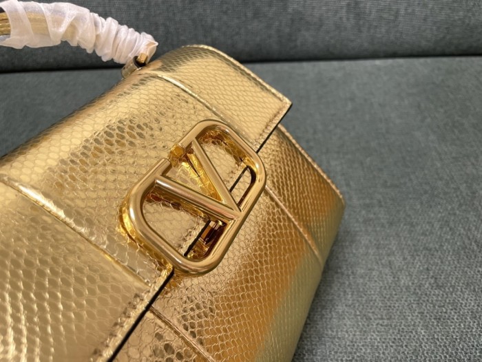 Vsling Smal Snakeskin HandBag“22*16*9CM”-008=