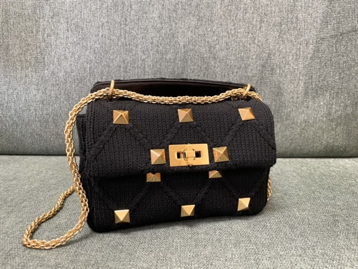 Knit Roman StudShoulder Bag“25*16*10CM”-087=