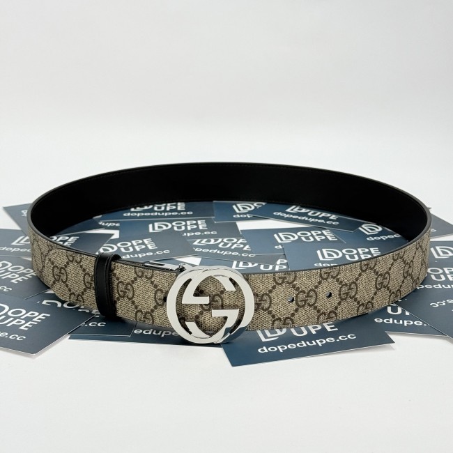 3.7cm Reversible belt with Interlocking G buckle 473030 KGDHN 9769