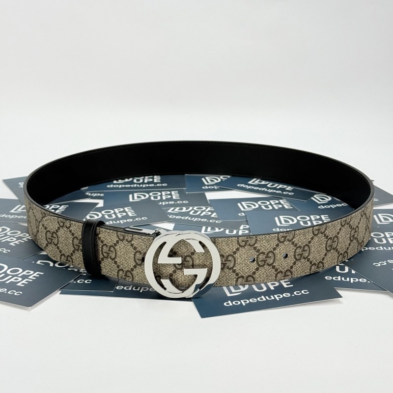 3.7cm Reversible belt with Interlocking G buckle 473030 KGDHN 9769