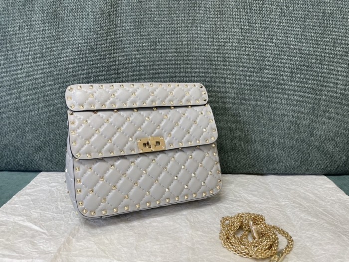 Rockstud Spike Shoulder Bag“24*16*6.5CM”-057=