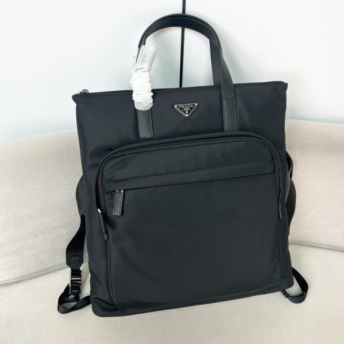 Re-Nylon And Saffiano Leather Tote Bag“42*38*10CM”-0011=