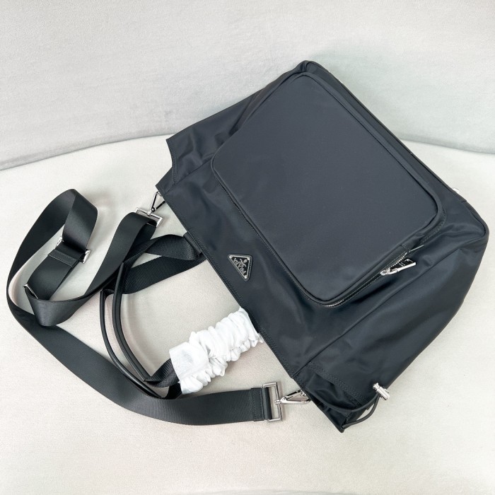 Re-Nylon And Saffiano Leather Tote Bag“36*31*18CM”-0811=