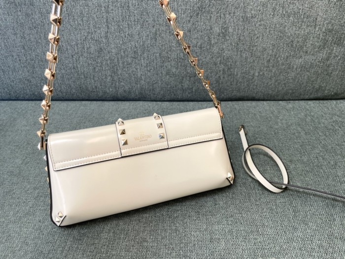 Rockstud Leather Shoulder Bag“26*13*7CM”-008=