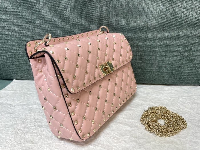 Rockstud Spike Shoulder Bag“24*16*6.5CM”-057=