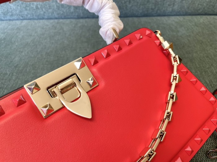 Rockstud Calfskin Handbag“28*14*8CM”-009=