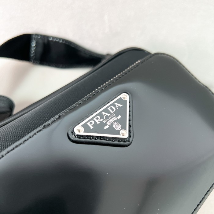 Re-Nylon And Smooth Leather Shoulder Bag“18*11.5*5CM”-087=