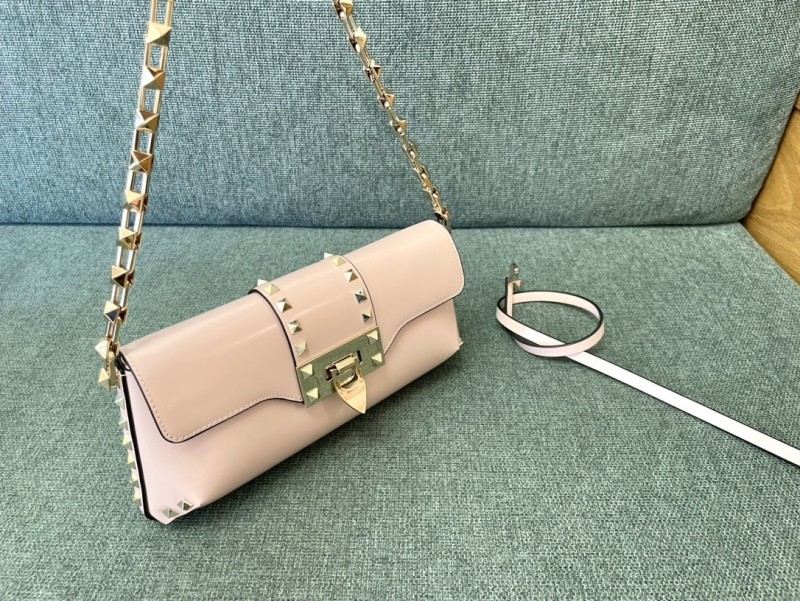 Rockstud Leather Shoulder Bag“26*13*7CM”-008=