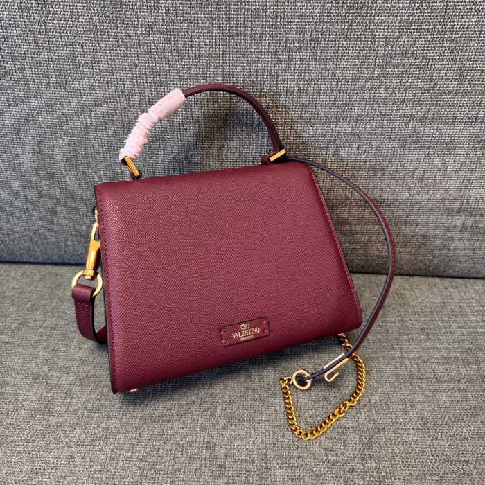 Vsling Small Handbag In Grainy Calfskin With Jewel Logo“22*16*9CM”-057=