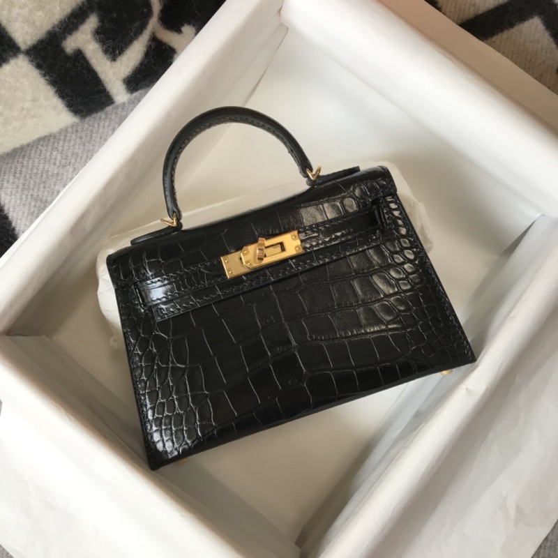 Mini Kelly Copy Crocodile“19*12*5CM”-0341=