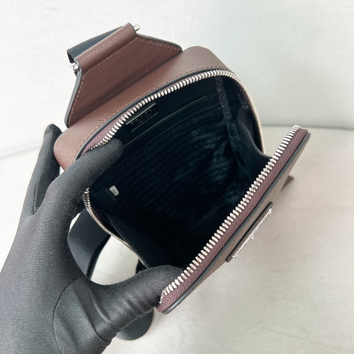 Brique Saffiano Leather Bag“20*14*4CM”-089=