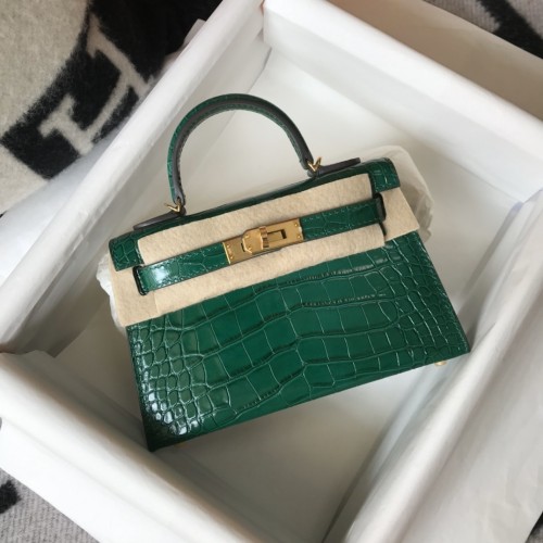 Mini Kelly Copy Crocodile“19*12*5CM”-0341=
