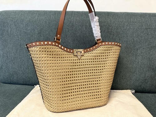 Rockstud Raffia Tote Bag“30*30*14CM”-048=
