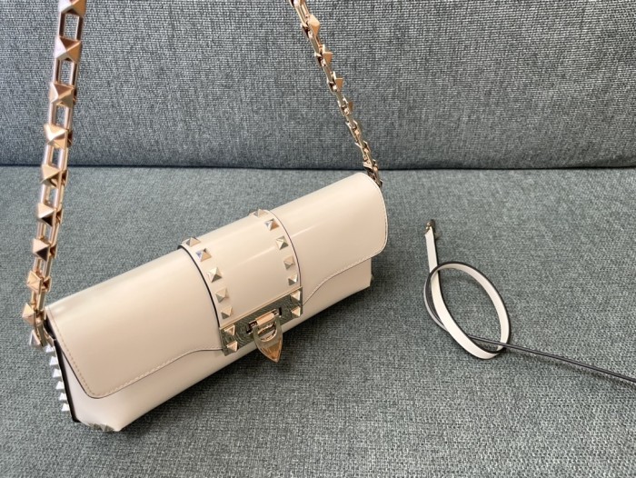 Rockstud Leather Shoulder Bag“26*13*7CM”-008=
