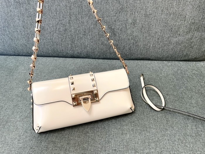Rockstud Leather Shoulder Bag“26*13*7CM”-008=