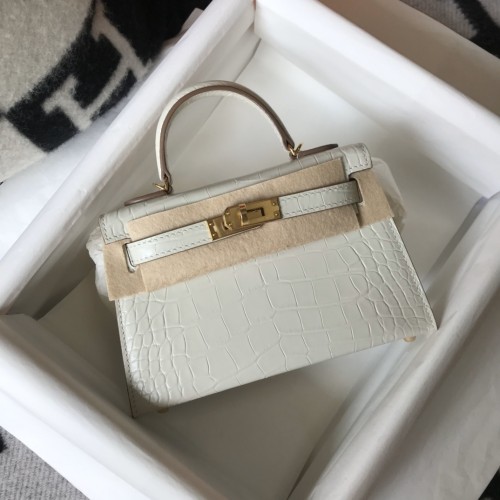 Mini Kelly Copy Crocodile“19*12*5CM”-0341=