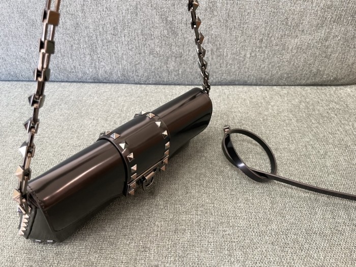 Rockstud Leather Shoulder Bag“26*13*7CM”-008=
