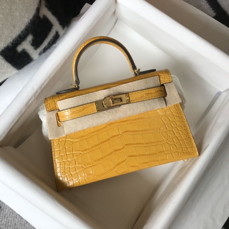 Mini Kelly Copy Crocodile“19*12*5CM”-0341=