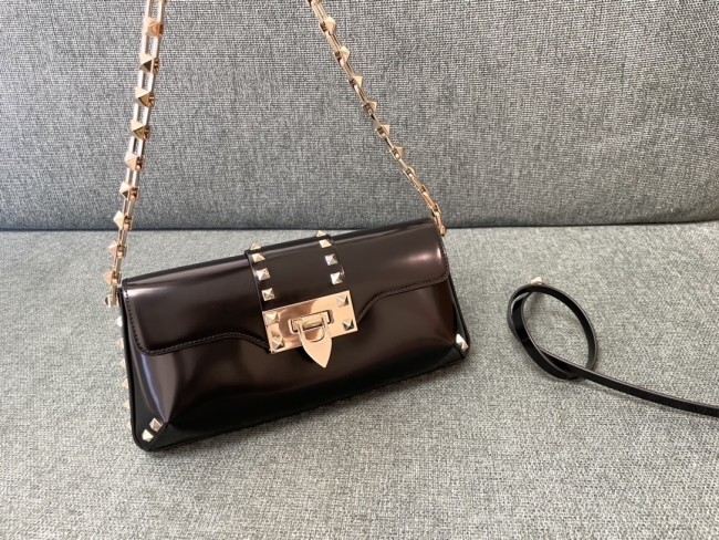 Rockstud Leather Shoulder Bag“26*13*7CM”-008=
