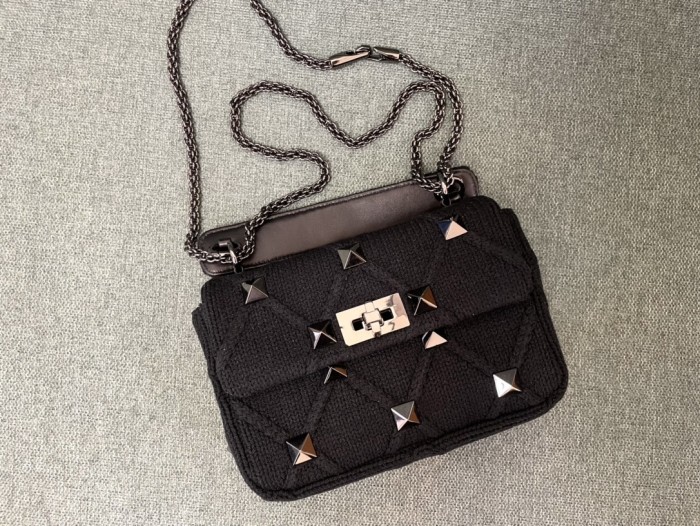 Knit Roman StudShoulder Bag“25*16*10CM”-087=